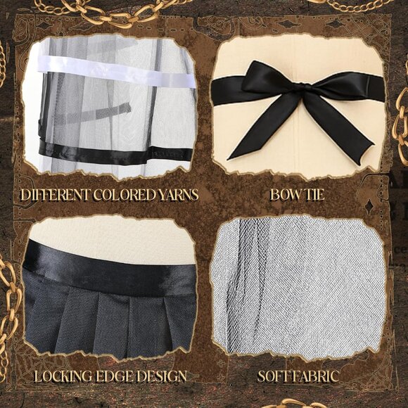 Steampunk Victorian Lace Tutu Skirt Women's Costume Black White Maxi - Picture 3 of 7